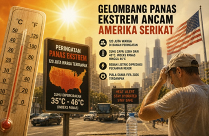 usa gelombang panas Gambar ilustrasi